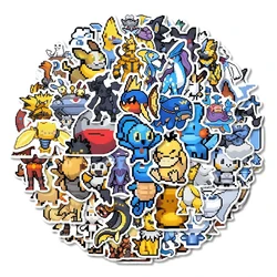 10/30/50/111pcs Pixel Style Anime Pokemon Stickers Cute Psyduck Pikachu Cartoon Sticker Phone Diary Guitar Funny Graffiti Decals