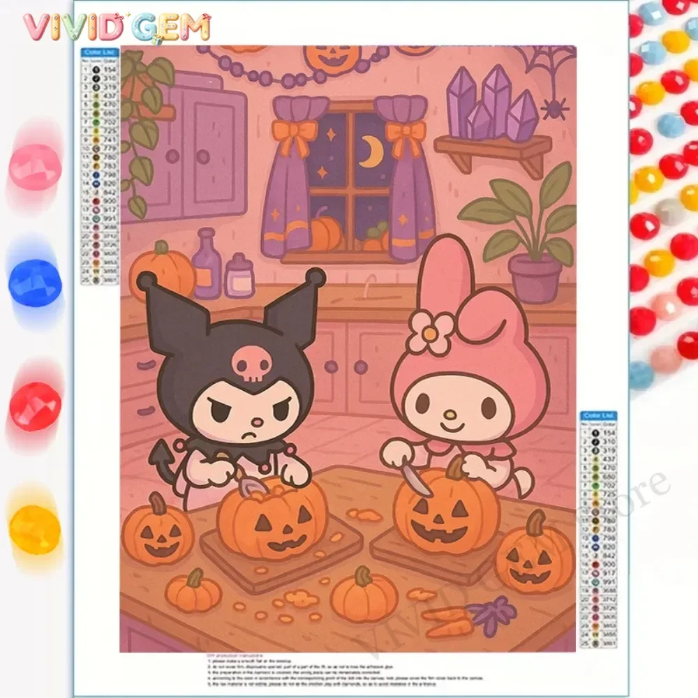 New Cute Hello Kitty Pochacco Pompompurin Diamond Painting Hello Kitty Sanrio Kit Square Round Diamond 5D DIY Cinnamoroll Mosa