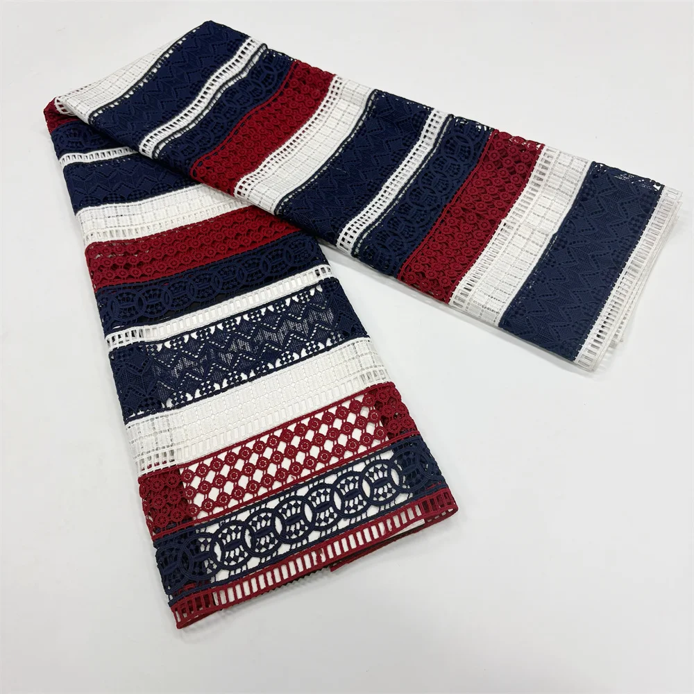 Neuer Stil Afrika Spitzenstoff 2026 Hochwertige Spitze Wasserlösliche Bestickte Modische Weiche Spitze 5 Yards – Detail 6