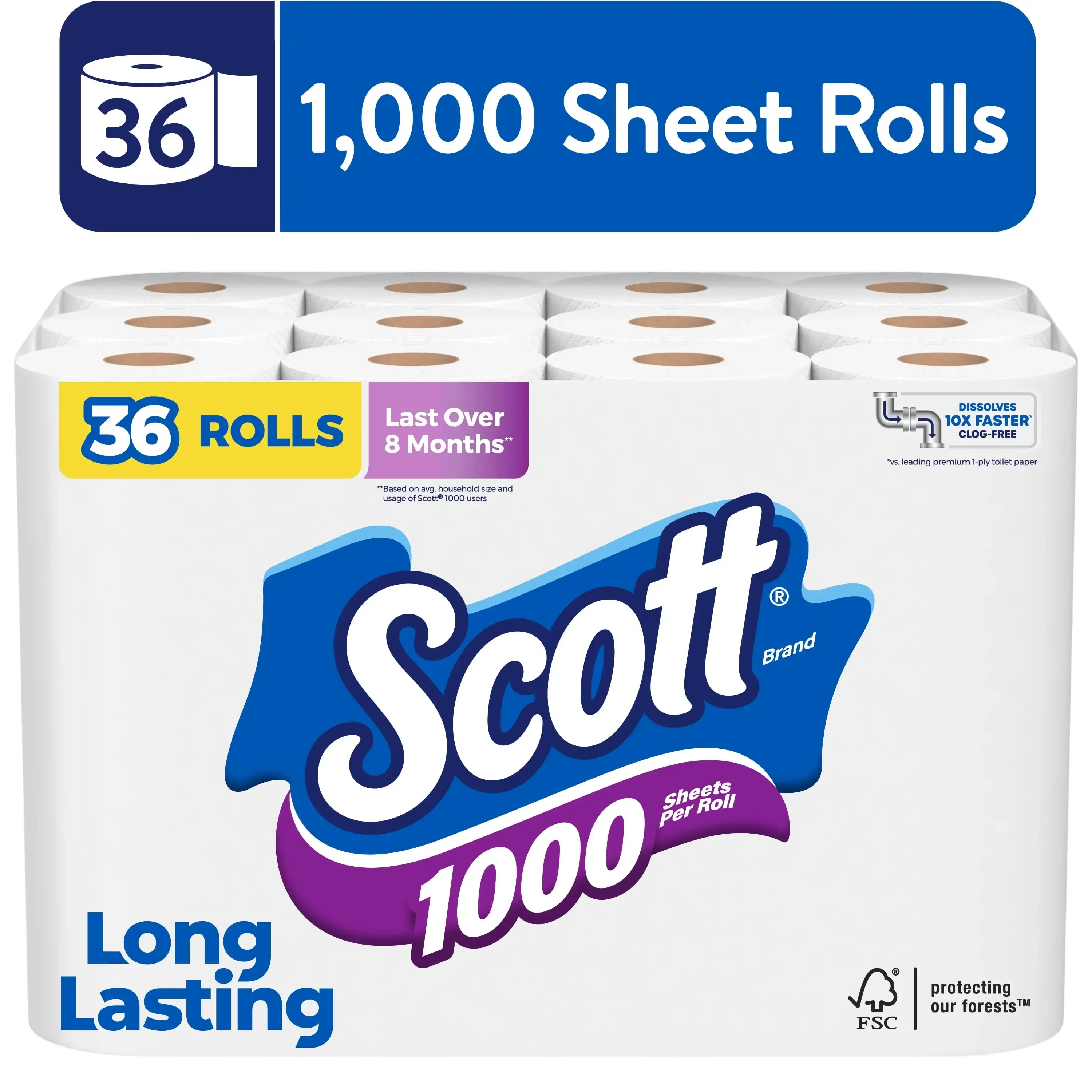 1000 Toilet Paper 36 Rolls 1000 Sheets Per Roll  Paper Towels  Money Toilet Paper Free of Perfumes or Scents So No Need To Worry