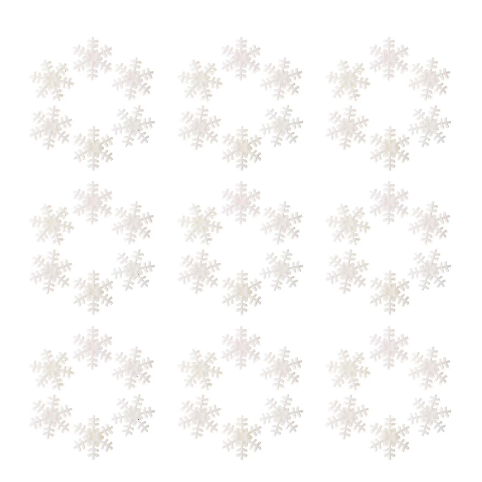 

200pcs White Plastic Snowflake Decorations 1 7cm Christmas Hanging naments DIY Accessories Xmas Tree Winter Festive Party Home