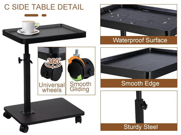 ارتفاع قابل للتعديل أريكة طاولة جانبية بسيطة المحمول تخزين مكتب السرير الزاوية C على شكل طاولة شاي القهوة غرفة المعيشة المنزلي السرير #6