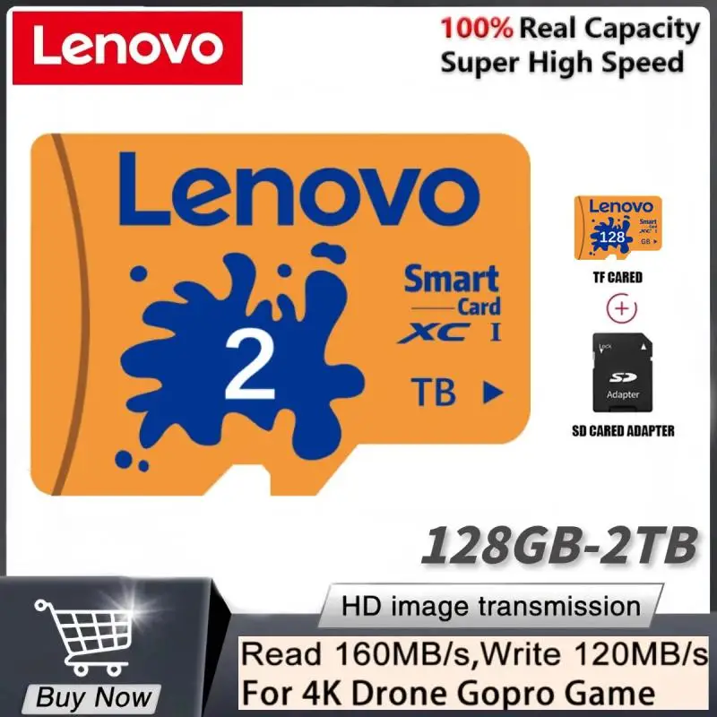 Scheda di memoria Lenovo 2TB scheda TF classe 10 V30 da 128GB scheda SD da 1TB 256GB 512GB scheda SD Micro TF ad alta velocità per Laptop Nintendo Switch