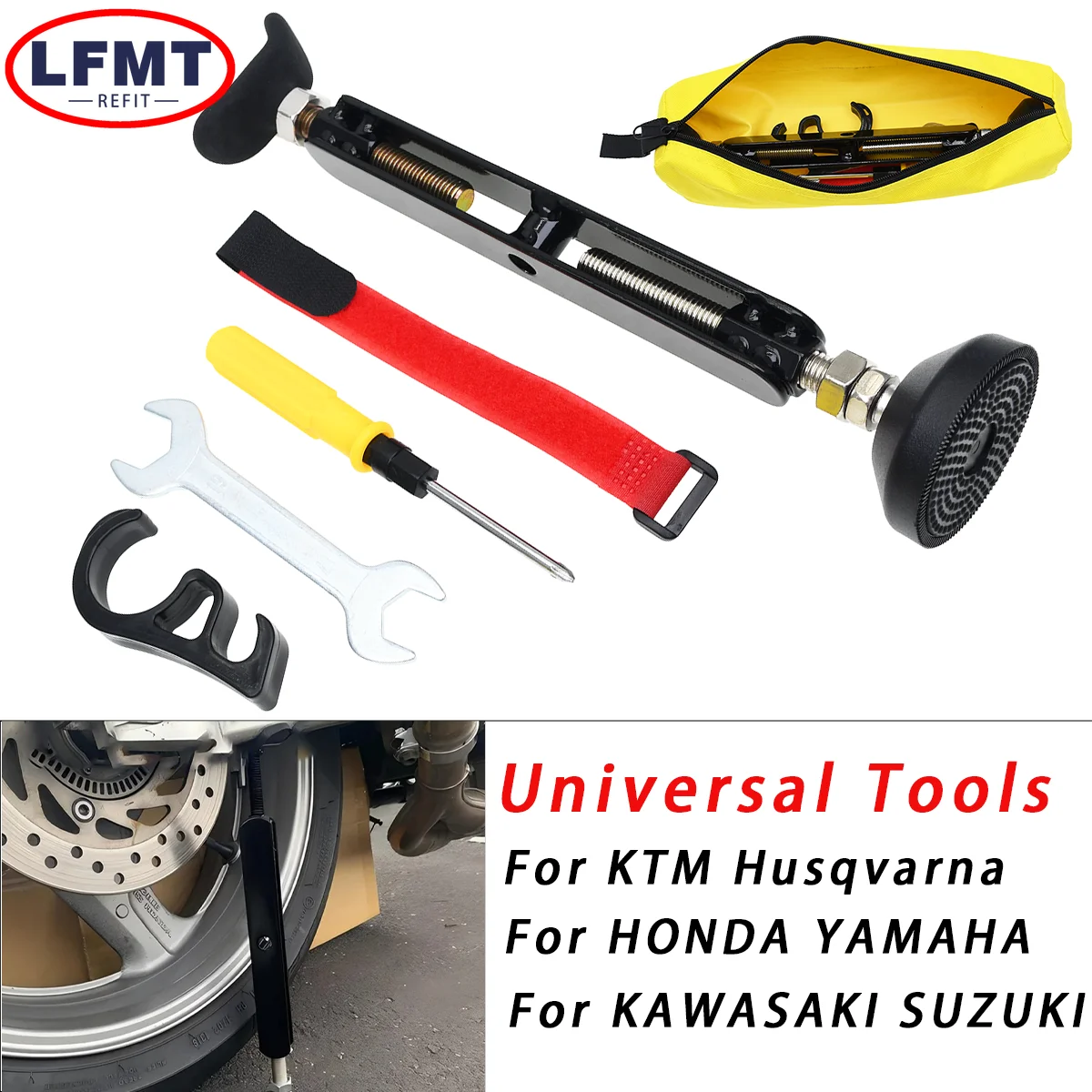 

Motorcycle Kickstand Wheel Support Side Stand Paddock Stable Repair And Maintenance Parking Support Tool Folding Portable Labor