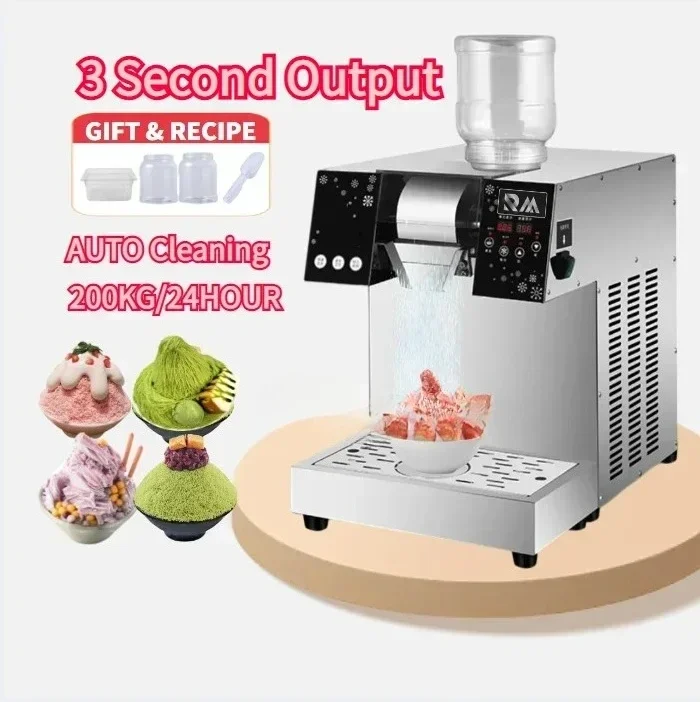 Commercial Snack Dessert Mesin Es Bingsoo Kakigori Milk Snow Shaved Ice Flake Snowflake Shaver Maker Make Korean Bingsu Machines