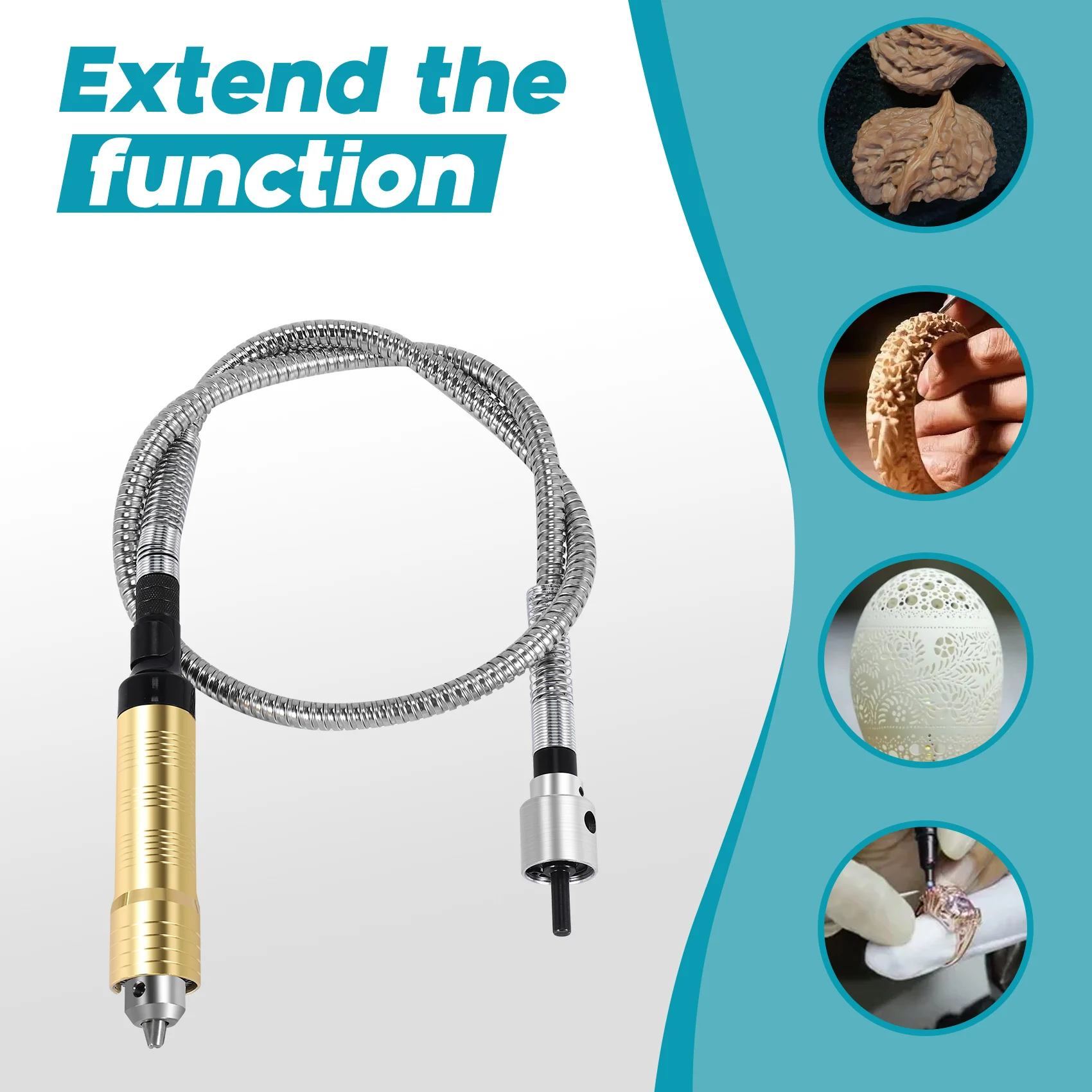 

Y42A-Rotary Grinder Tool Flexible Flex Shaft Fits + 0.3-6.5Mm Handpiece For Dremel Style Electric Drill Rotary Tool Accessories