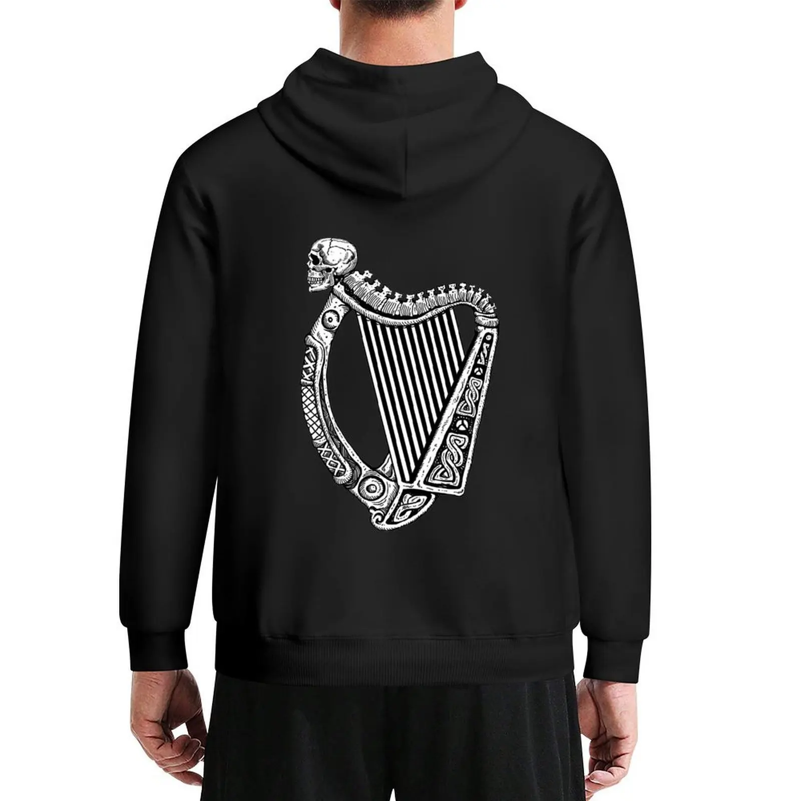 

Irish Harp with Skull Hoodie men's coat mens designer clothes male clothes men's sweat-shirt hoodie