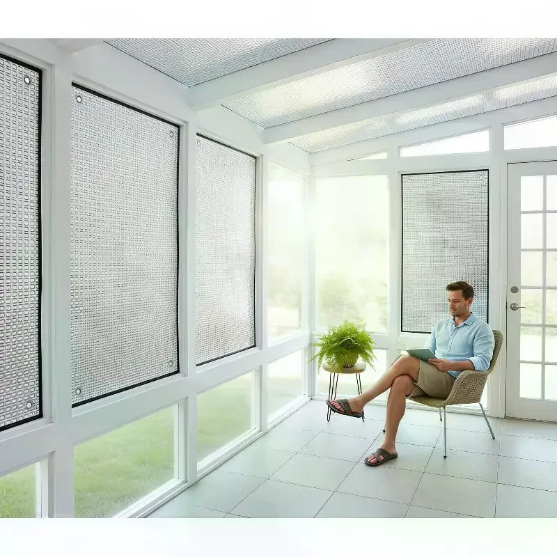 Aluminum Foil Window Insulation Film Double Side Anti-UV Window Sun Shade Film With Suction Cup Removable Sunshade Protector Pad
