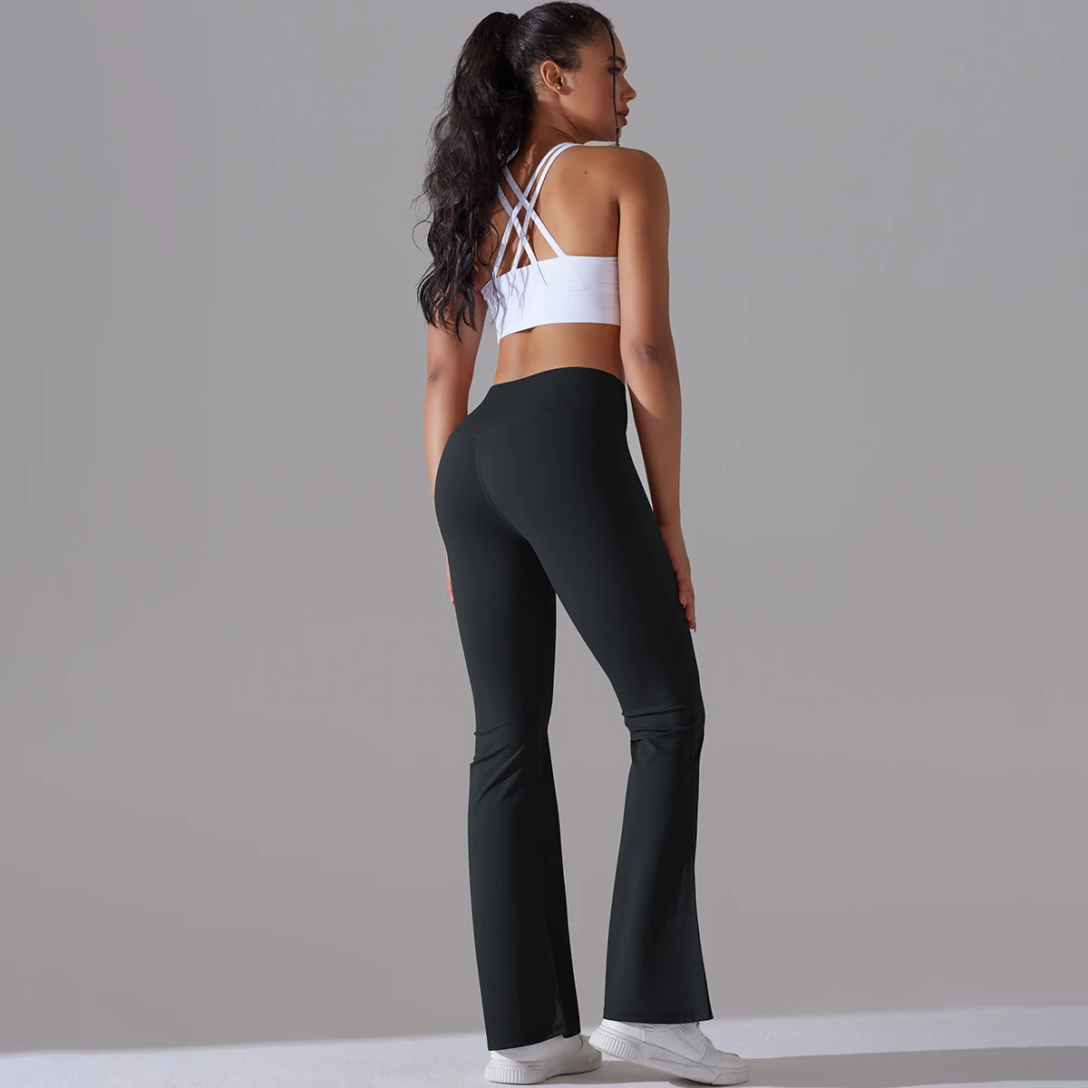 Flare Leggings Yoga Hosen Frauen Schlaghosen Yoga Hosen Hohe Taille Gym Fitness Hosen Stretch Täglichen Tanz Workout Leggings – Detail 9