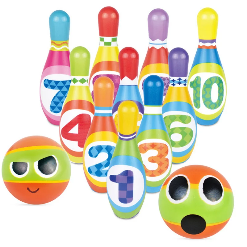 Set Children PU Game Solid Bowling Colorful Pattern Bowling Supplies Sports Bowling Game Parent-child Interactive Indoor Sports