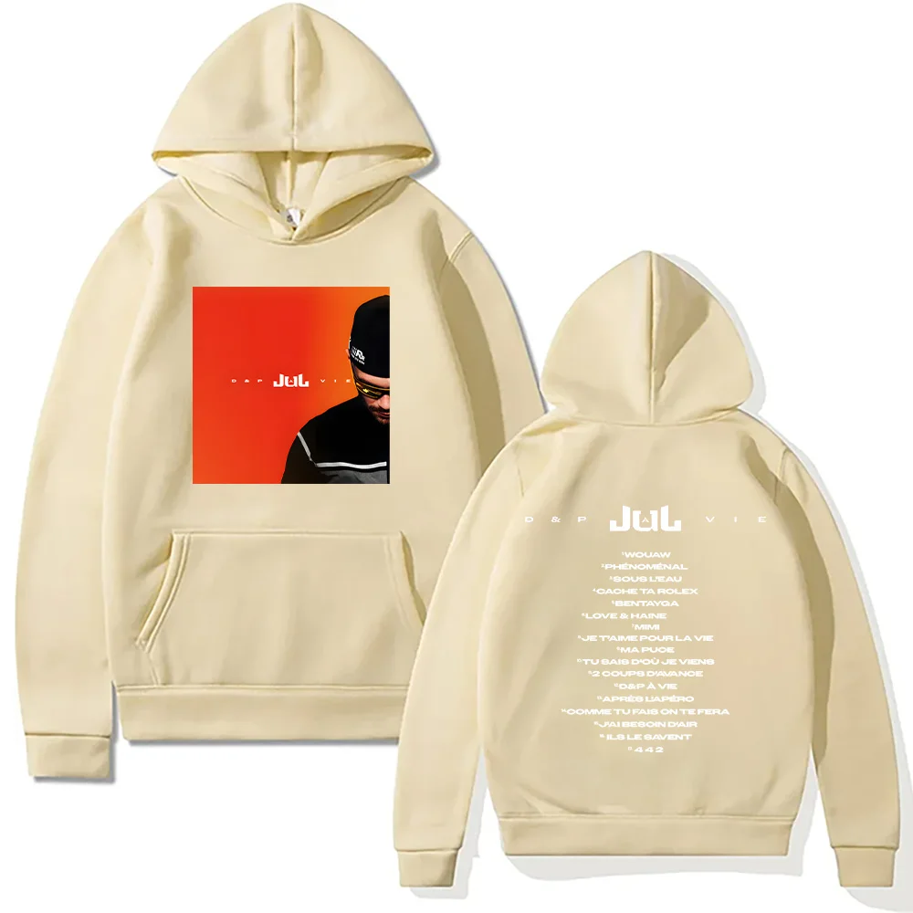 Rapper Jul Hoodie JuL D&p À Vie Music Album Graphic Sweatshirts Trends Creative Design Clothes Unisex Oversized Hoody Streetwear