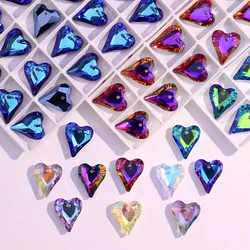 17mm Colorful Charms Love Heart Pendant Crystal Heart Beads Gems For Women Jewellery Making Earring Necklace DIY