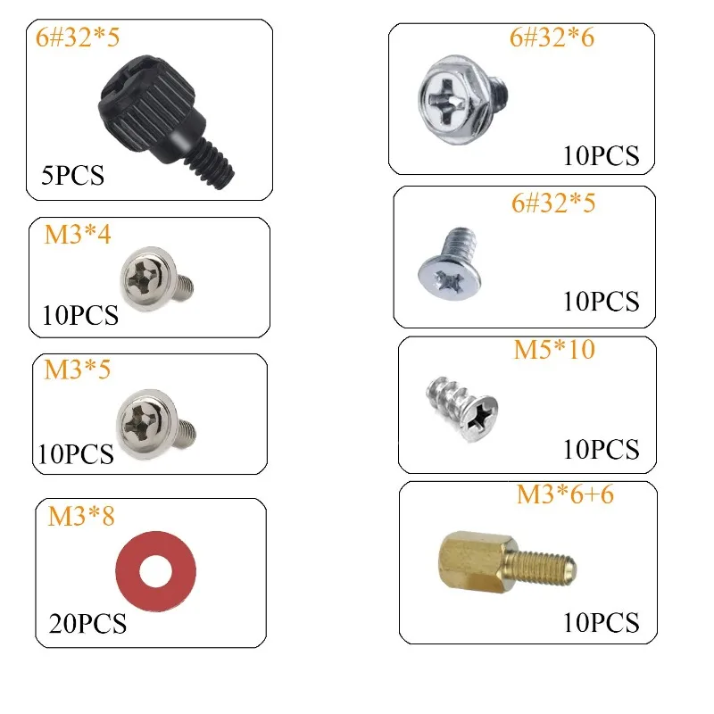 85Pcs Computer Screws Standoffs Set Kit Repair Screws for Hard Drive PC Case Assemble Motherboard Fan Power Graphics