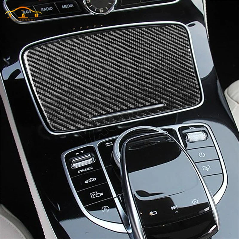 Carbon Fiber Car Center Console Panel Decoration Cover Trim For Mercedes Benz E-class 2016-2022 Interior Accessories