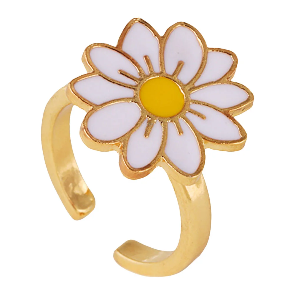 Sunflower Swivel Ring Child Girl Toys Stress with Daisy Childrens 2x2cm Alloy Fidget Women Rotating Relief