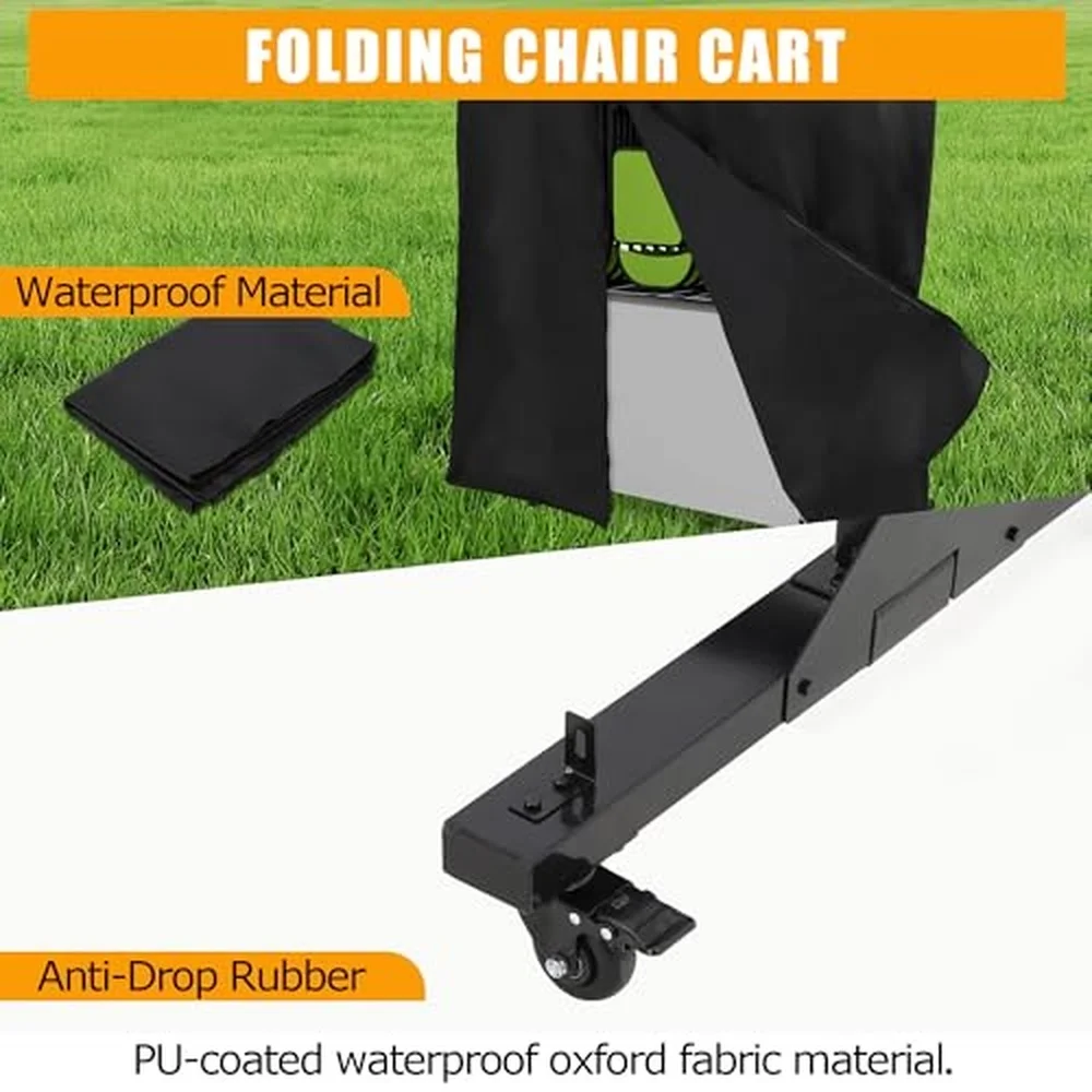 Folding Chair Rack Foldable Chairs Cart Storage Dolly with Wheels and Holder 800 LBS Capacity Includes Weatherproof