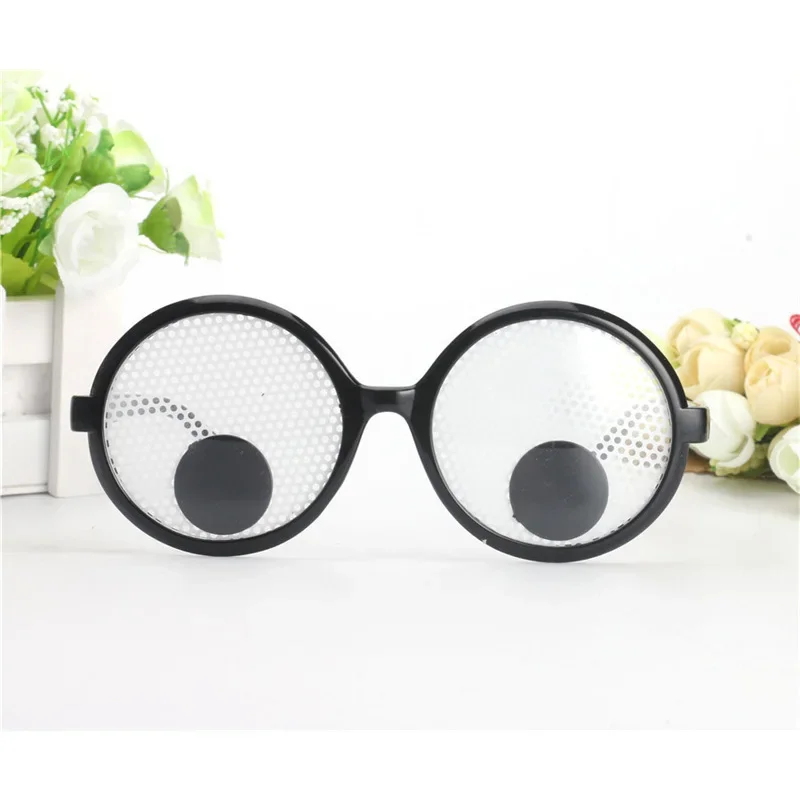 Lunettes créatives mignonnes tourneront le globe oculaire, cadre rond, fête d'anniversaire amusante, festival de cosplay, divertissement, accessoires de costume de jeu