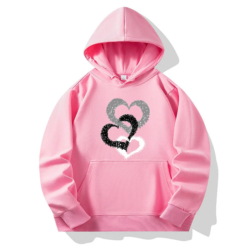 Sweat-shirt à capuche en polaire coupe-vent imprimé en forme de cœur pour femmes, gardez-vous au chaud, Streetwear pour femmes