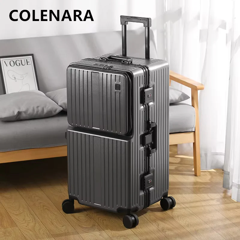 COLENARA High-quality Suitcase Large-capacity Trolley Case Aluminum Frame Combination Box 26