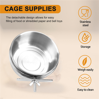 Versatile 5Pack Stainless Steel Bird Feeder Set-Parrot Feeding Dish Cups Food Water Bowls Bird Food Holder For Cages Small Anima