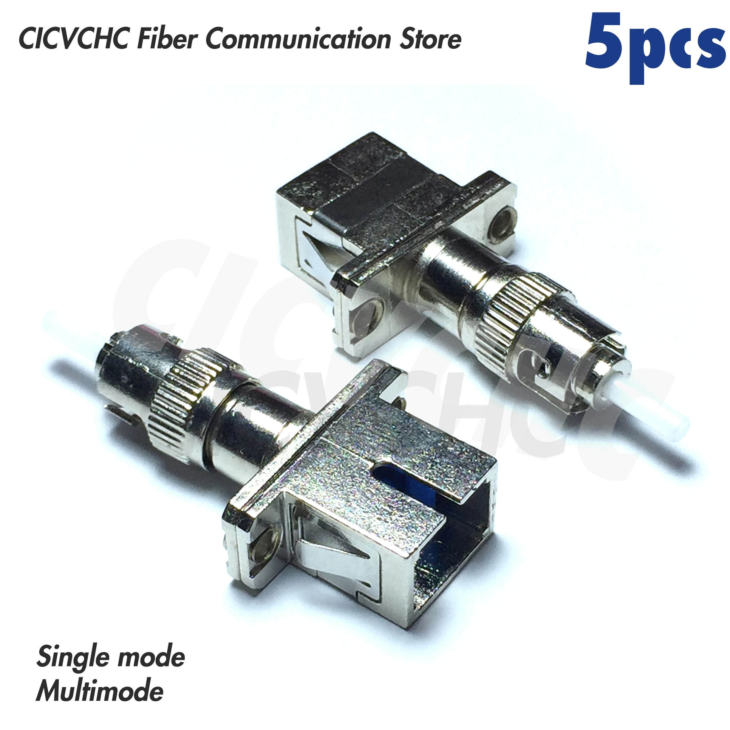 

5pcs ST/UPC(Male)-SC/UPC(Female)- Single-mode or Multimode Fiber Optic Adapter-Hybrid Mating Adapter