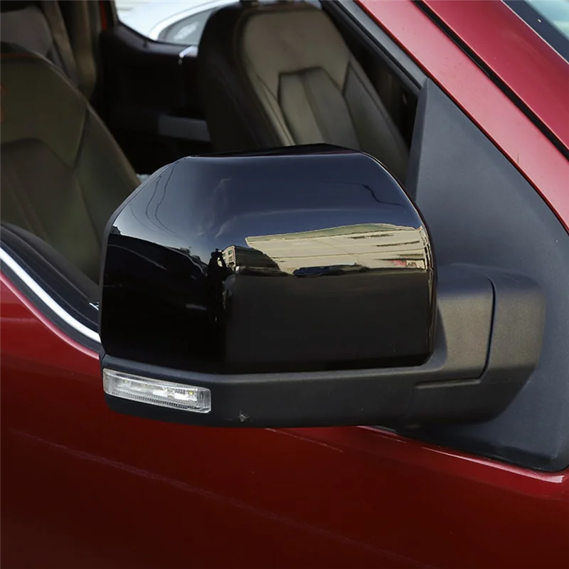

A21F-2 Pack Car Door Rearview Mirror Cover Cap Trim Black For Ford F150 F-150 2015-2020
