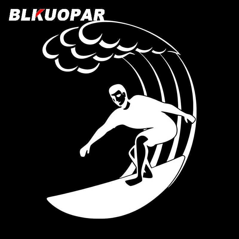 BLKUOPAR Brave Surfing Car Stickers Fashion Sport Decal Waterproof DIY Die Cut Windshield Surfboard Car Decoration