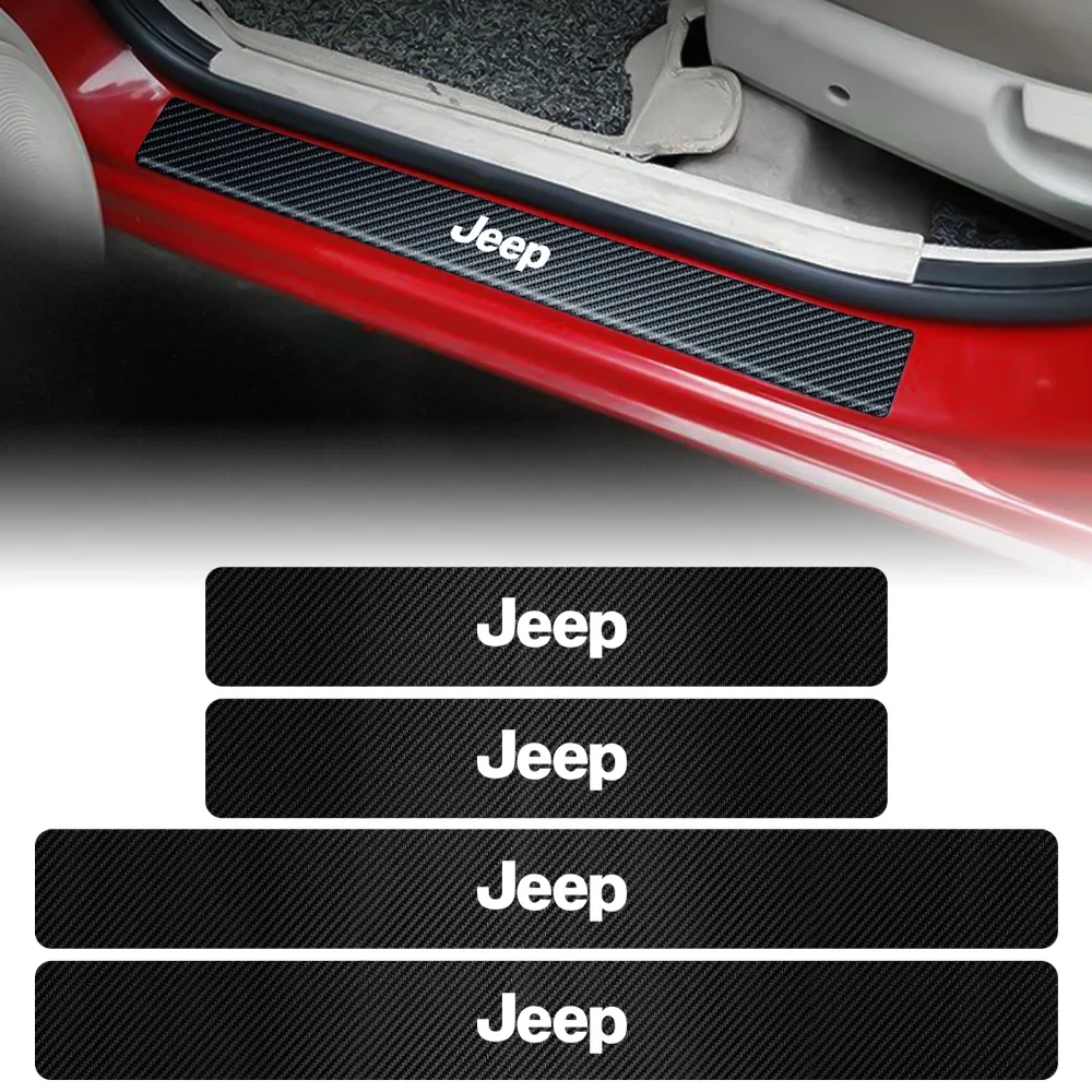 

Anti-scratch Carbon Fiber Car Door Sill Guard Scuff Plate for Jeep Wrangler Gladiator JL JK TJ Grand Cherokee