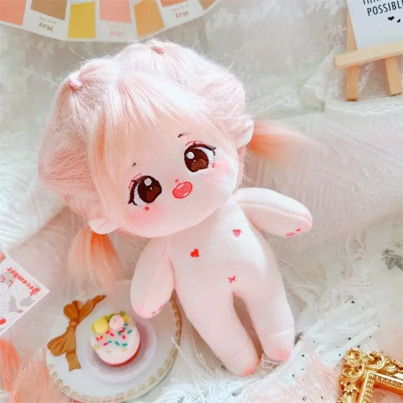 Bambola di cotone 20cm Sakura Dream No accepted Pink Peach Fried Hair con scheletro Naked Baby Plush