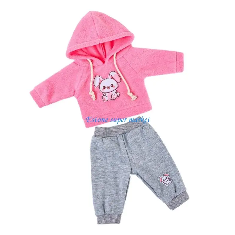 090B 43 poppenkleding sportkleding broekenset cartoon patroon reborns popaccessoires