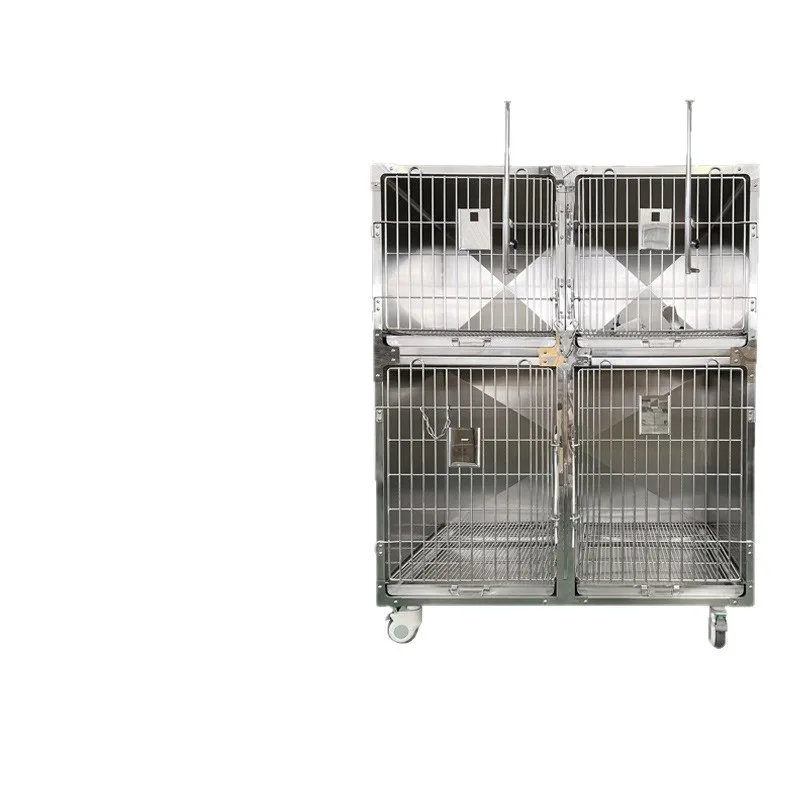 Home Pet Store Foster Cage Pet Hospital Inpatient Cage 304 Stainless Steel Infusion Atomized Oxygen Dog Cage