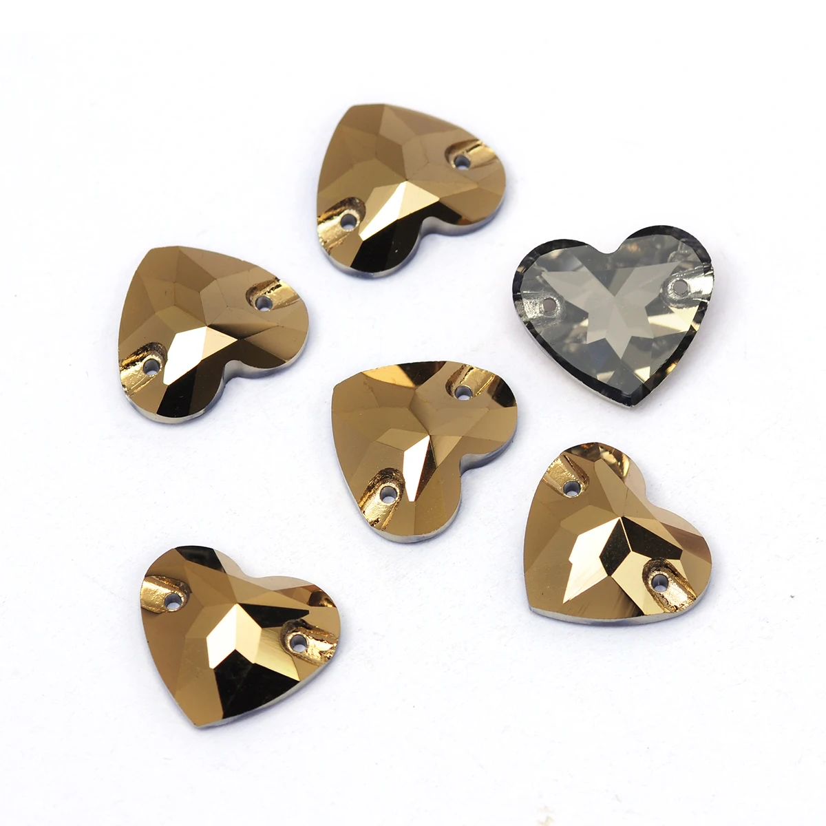 PUBRILEX K9 Gold Tropfenförmiger Dreieckiger Runder Xirius Flachrücken Kristallglas Strass Zum Aufnähen Kleidungsstück Accessoires – Detail 10
