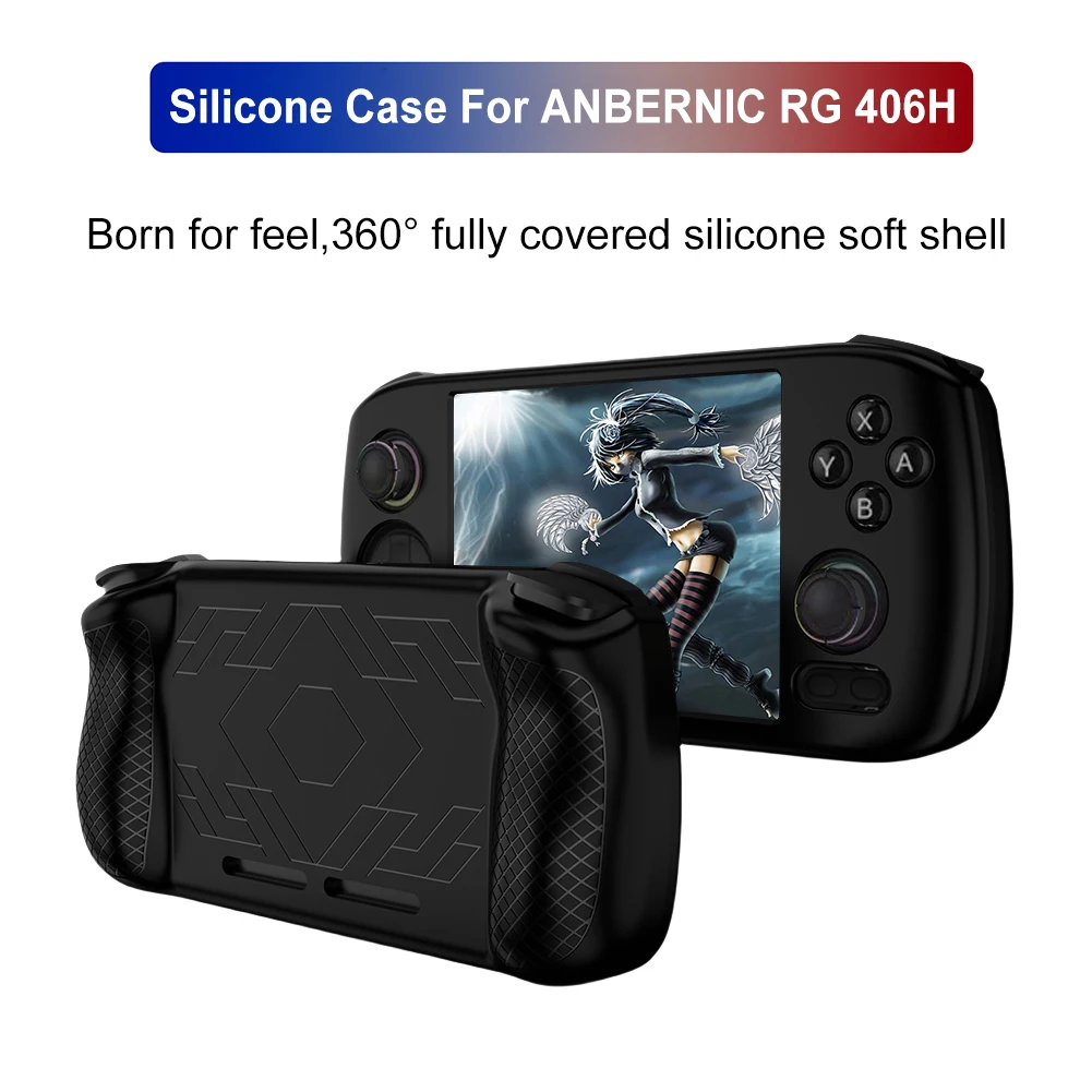 حافظة واقية من السيليكون لـ Anbernic RG406H حافظة سيليكون خفيفة للغاية مقاومة للصدمات لغطاء وحدة التحكم في الألعاب المحمولة RG 406H #3
