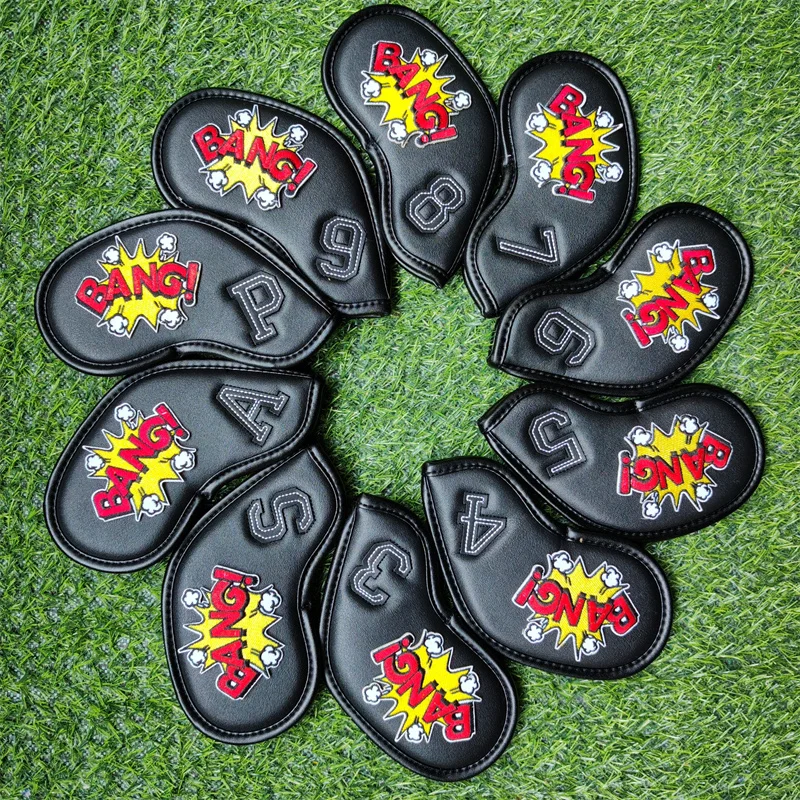 

Чехлы для головок клюшек для гольфа BANG Golf Irons, водонепроницаемые, из искусственной кожи PU. # 3-9PAS для мужчин и женщин