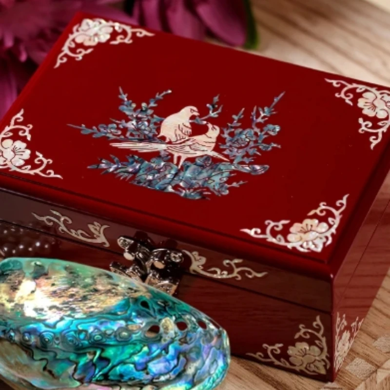 Portagioie vintage per braccialetti, organizer per collane con con conchiglia laccata, elegante custodia per regali, porta ricordi di matrimonio classico