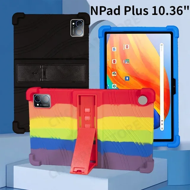 4 grube, odporne na wstrząsy, silikonowe etui z podpórką na N-one NPad Plus pokrowiec 10.36 "Tablet z miękką Protetcive Funda Kids