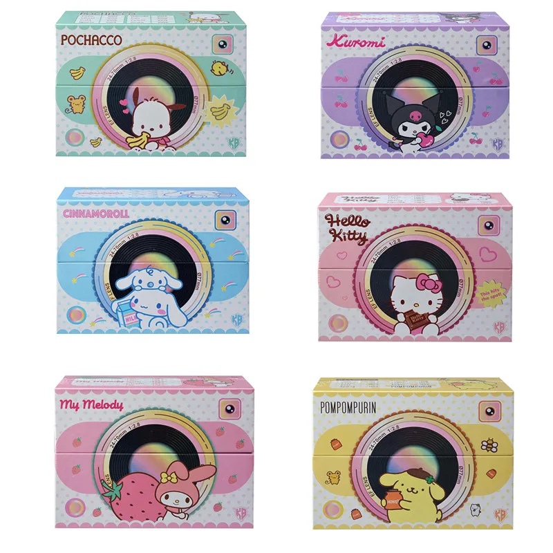 Original 1Box/24Pcs Sanrio Kuromi Hello Kitty Shining Polaroid Card Cartoon My Melody Collectible Card Toy For Children Gift