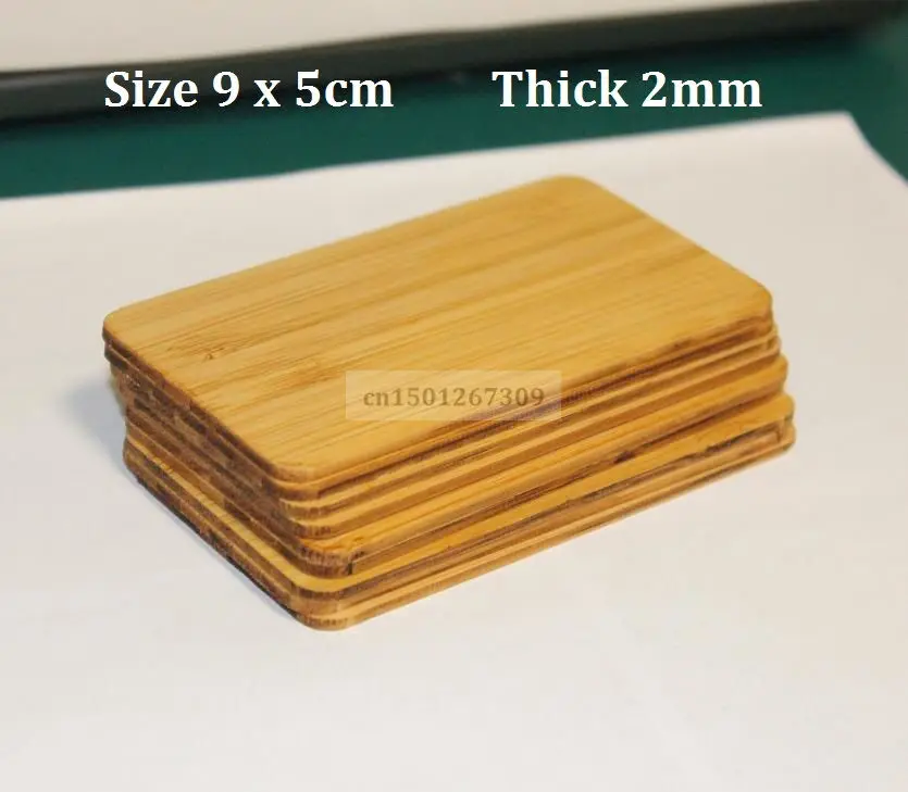 Thickness 2mm Bamboo Blank Business Card Rectangular Cutouts For DIY Craft Project Laser Engraving