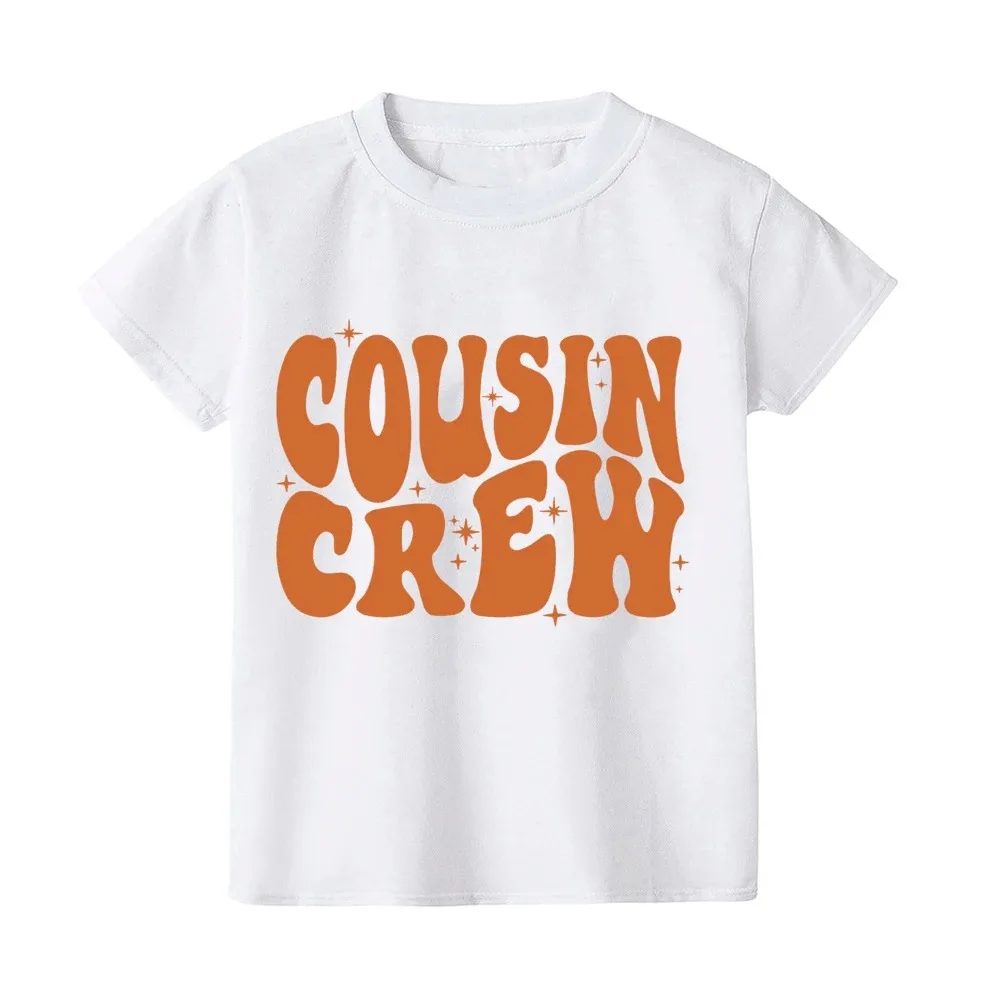 Cousin Crew-Camiseta Retro Bohemia para niños, camiseta Natural para niños, camiseta de manga para niños, ropa para niños y niñas