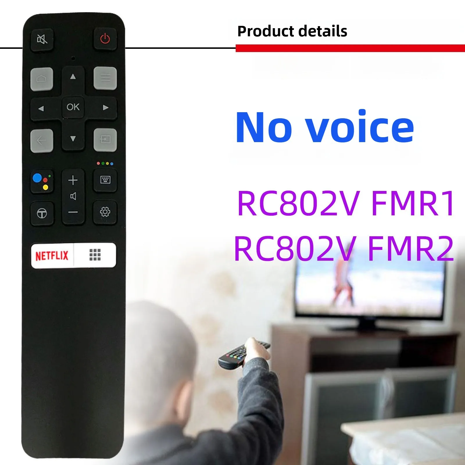 Smart Home Infrared TV Remote Control RC802V FMR1 FUR5 FUR6 FNR1 FLR1 for TCL Android 4K Smart TV RC802 FUR4 FUR7 FUR9 FUR2