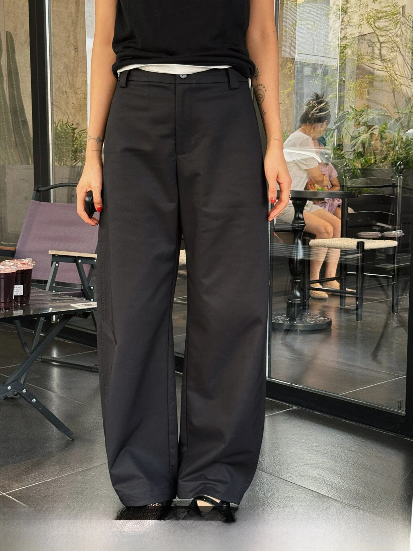 

Черные шелковые брюки-палаццо женские, повседневные, весна-лето, новые, свободные, из модала, длинные, прямого кроя, модель «Банановая сабля»