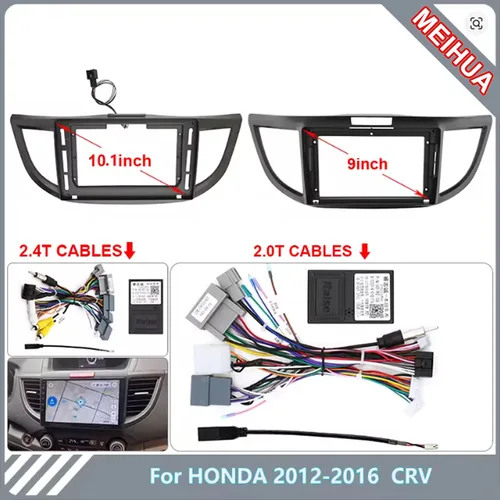 Imagen 1 del producto Para Honda 2012-2016 CRV 9 10,1 pulgadas 2 Din Radio DVD para coche Android arnés estéreo pantallas navegación tablero cable marco canbus