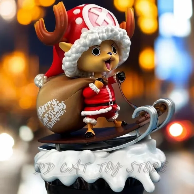 In Stock 16cm One Piece  Anime Action Figure Cute Sledges Tony Tony Chopper PVC Figurine Christmas Gifts Model Ornaments Toys