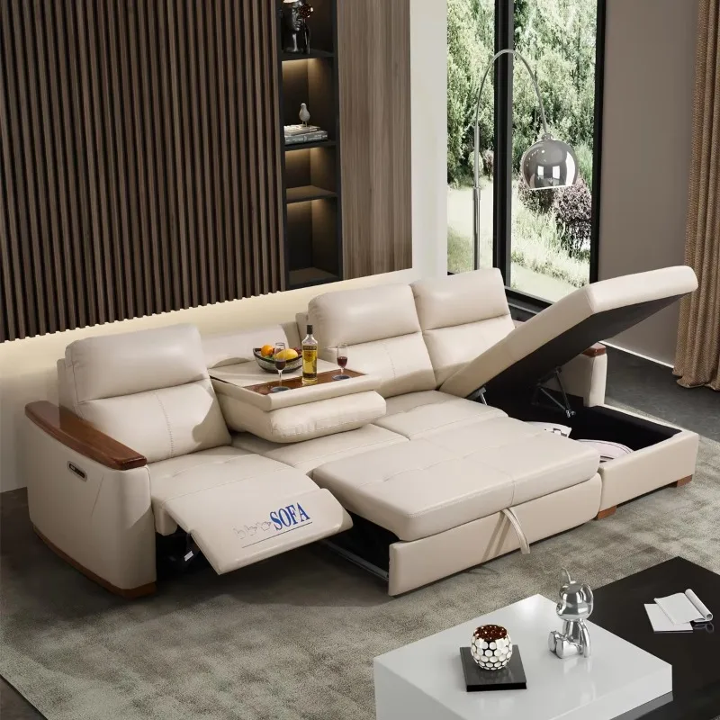 

Modern Recliner Folding Sofa Bed with Storage Indoor Couches Luxury Living Room l Shape Sofa Set Furniture
