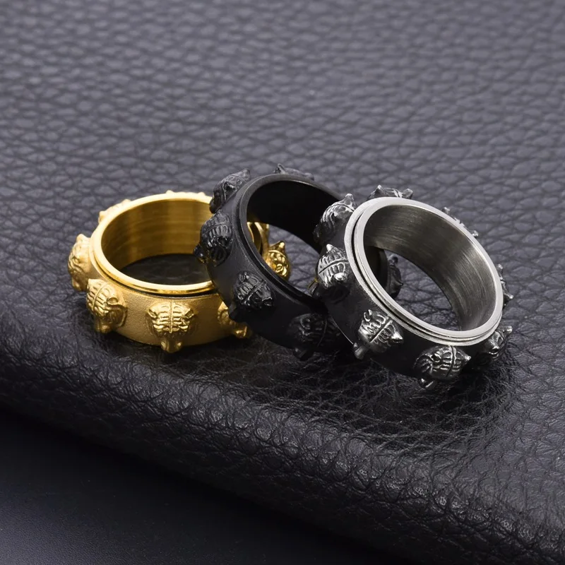 النمر الحيوان تململ سبينر الرجال خواتم مجوهرات من صلب لا يصدأ الشرير الصخرة موضة أشياء باردة اكسسوارات للنساء هدية بالجملة #3