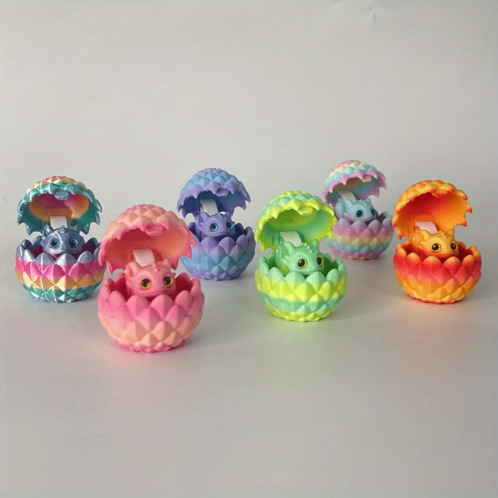 تمثال بيضة التنين المطبوع ثلاثي الأبعاد - ديكور خيالي معقد، عرض فريد من نوعه للمنزل/المكتب، هدية مثالية لهواة الجمع