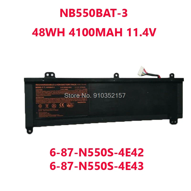 

Laptop Battery For CLEVO N550RC N551RC N550RN N551RN N550BAT-3 6-87-N550S-4E43 6-87-N550S-4E42 48WH 4100MAH 11.4V