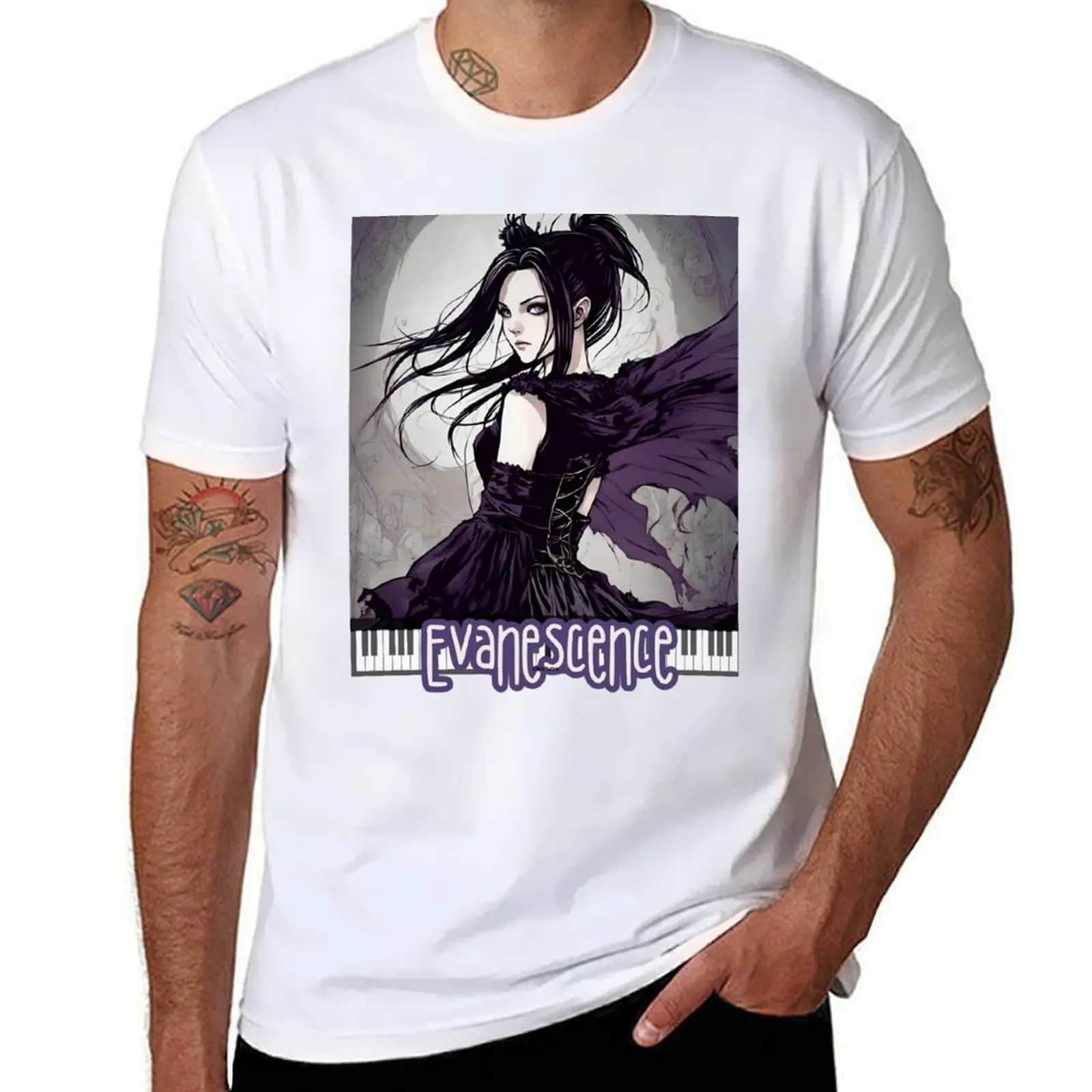 

Evanescence Amy Lee Anime Fan Art T-Shirt man t shirt cotton high quality cotton t shirt man T-Shirt