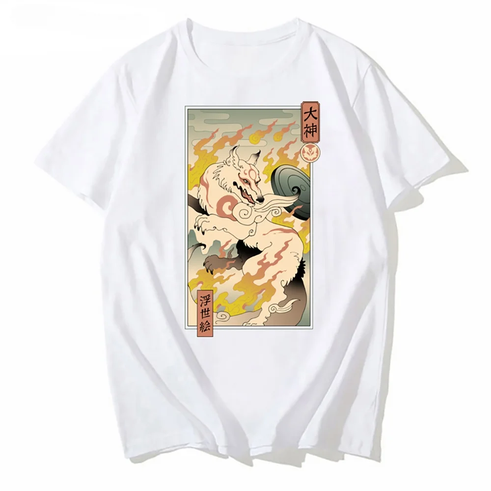 Okami wolf of Japan T-shirt Unisex Stylish Tshirt Summer O-Neck T Shirt Hip Hop Tees Harajuku streetwear T Shirt