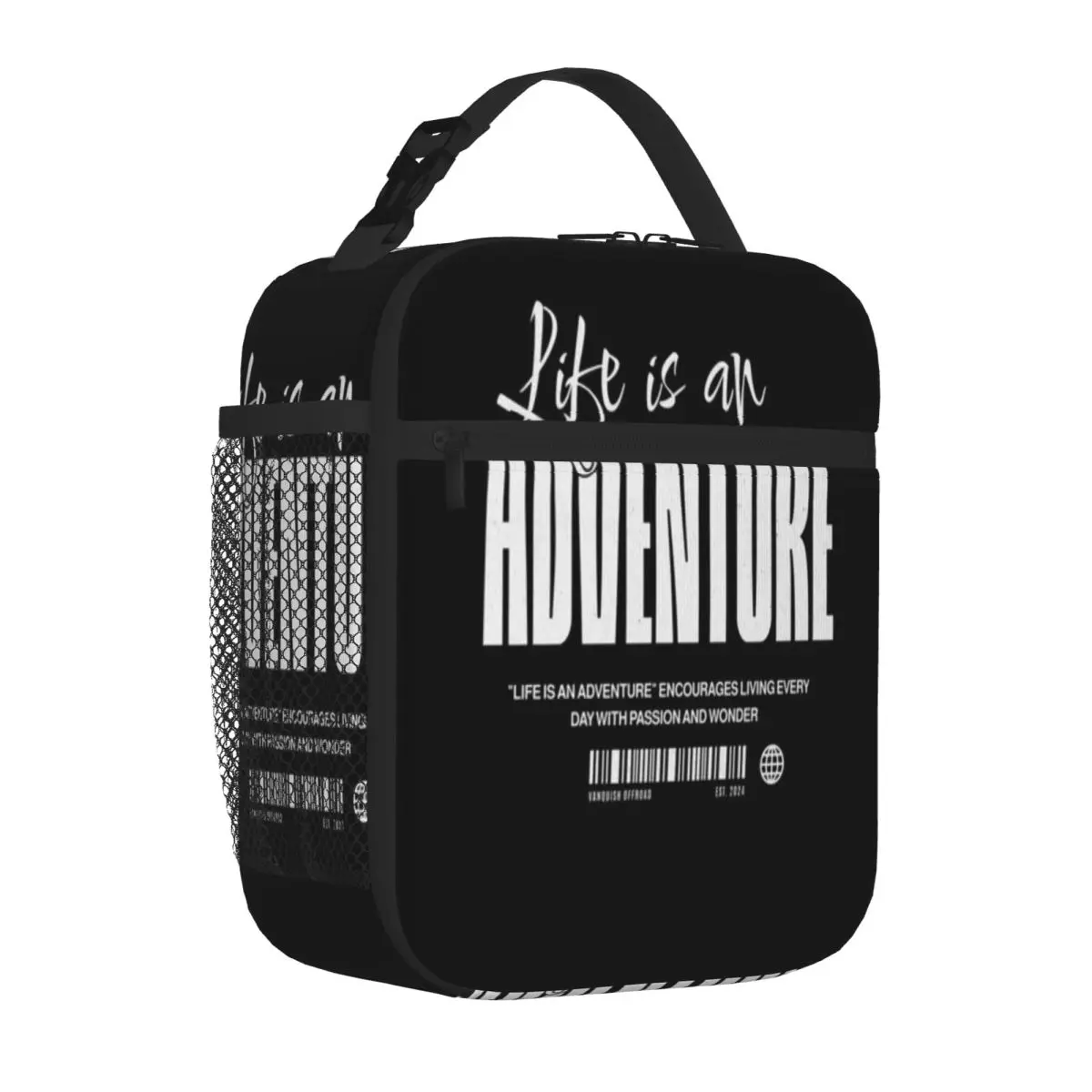 Hot Sale Life Is An Adventure Hip Hop Outdoor Lunch Bag Nursing Shift Compact Lunch Bag